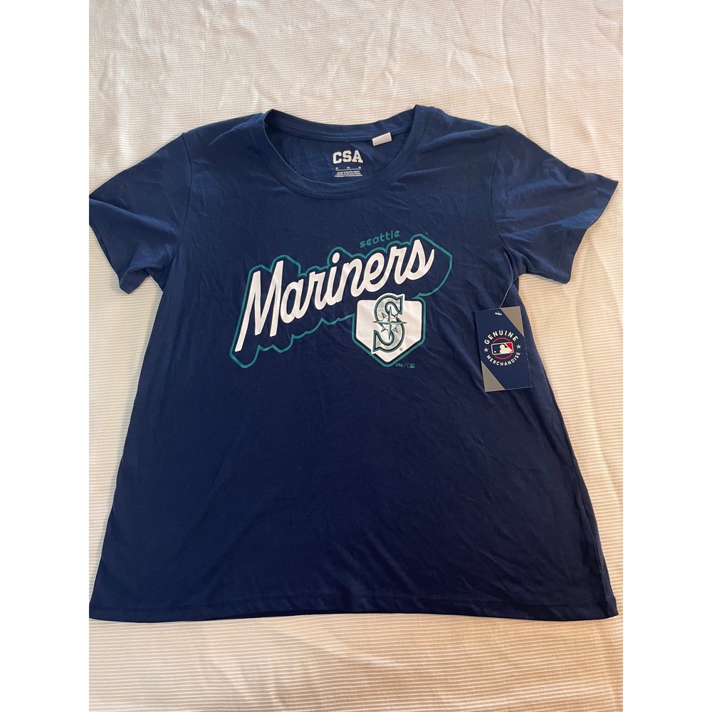 CSA MLB Seattle Mariners Navy Blue Graphic T-Shirt Medium NWT